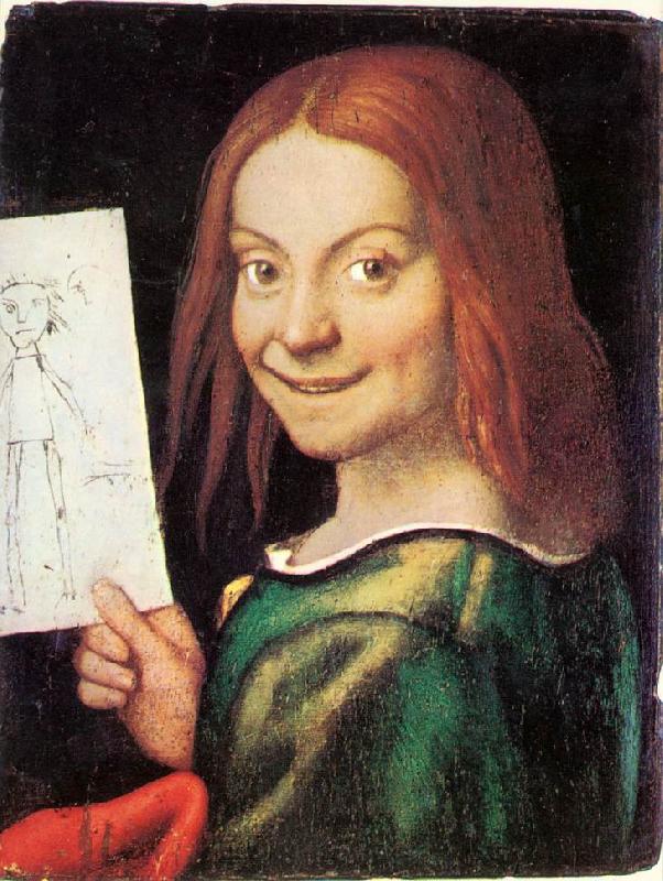 CAROTO, Giovanni Francesco Read-headed Youth Holding a Drawing oil painting picture